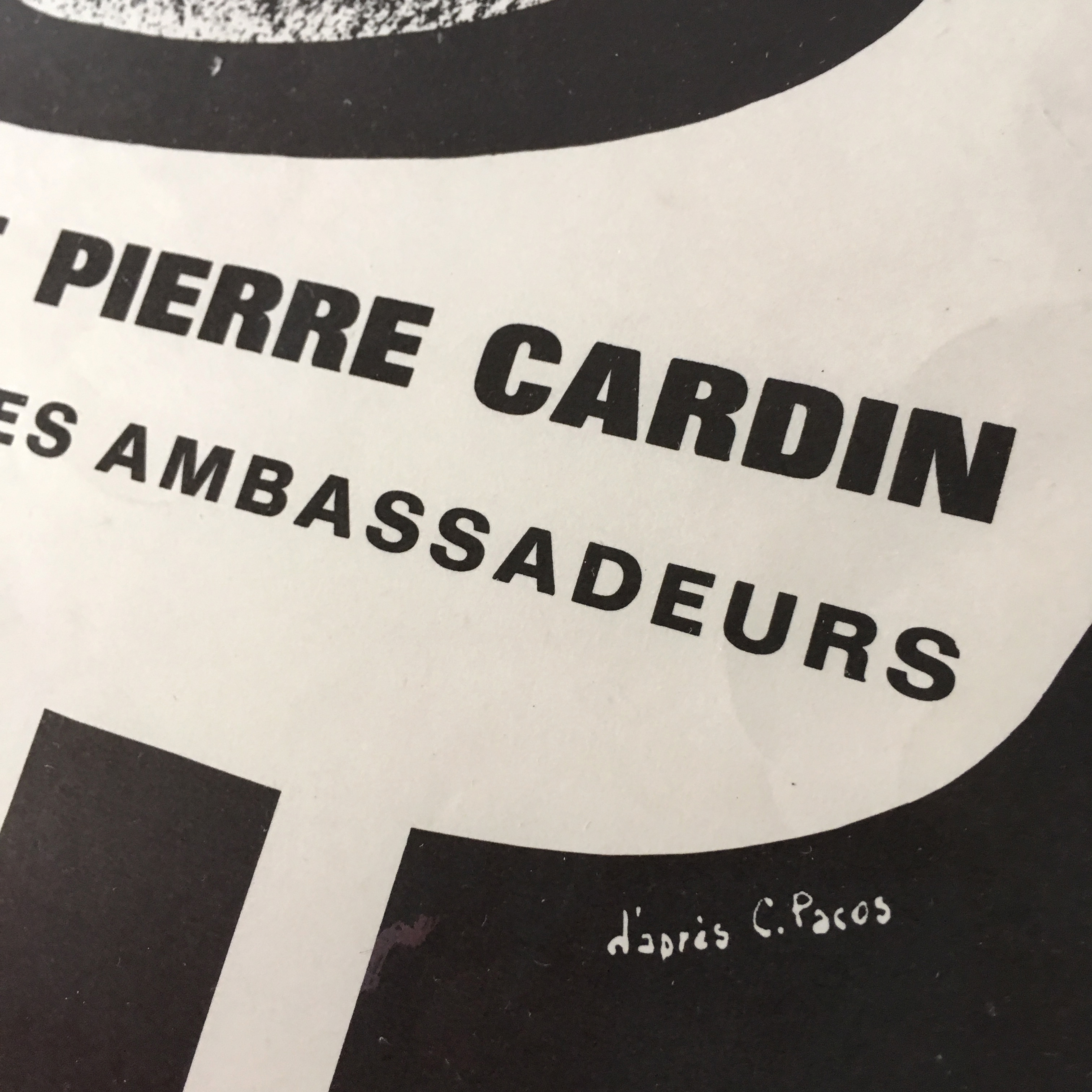 Affiche Espace Pierre Cardin enseigne de François Cante Pacos 1970