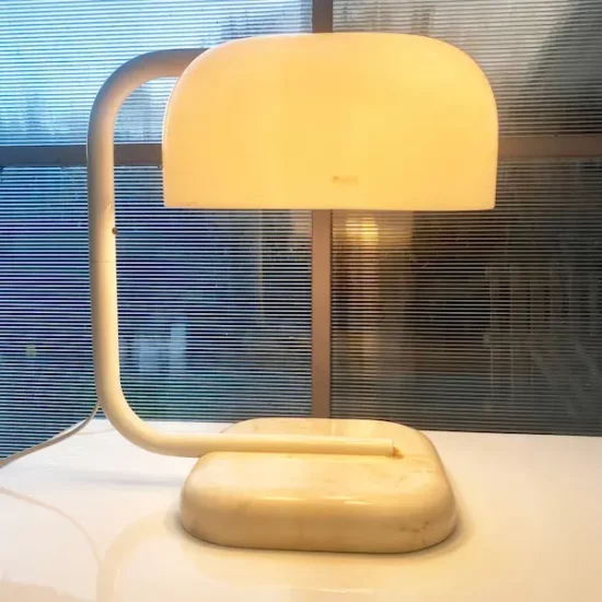 Lampe de bureau socle marbre Harvey Guzzini années 70