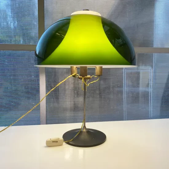 Lampe Gino Sarfatti Stilux Milano verte années 60