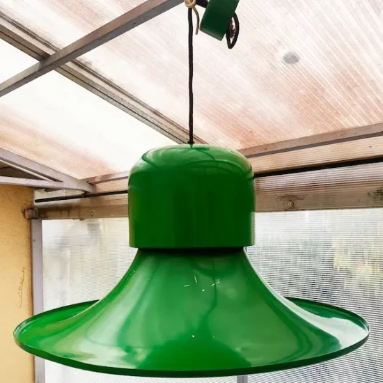 Suspension Campana ou The Hat Stilnovo verte 1969 attrib Joe Colombo