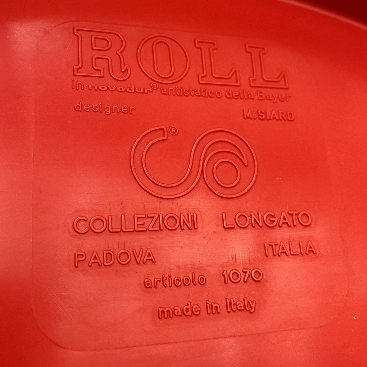 Roll par Marcello Siard pour UP Collezioni Longato