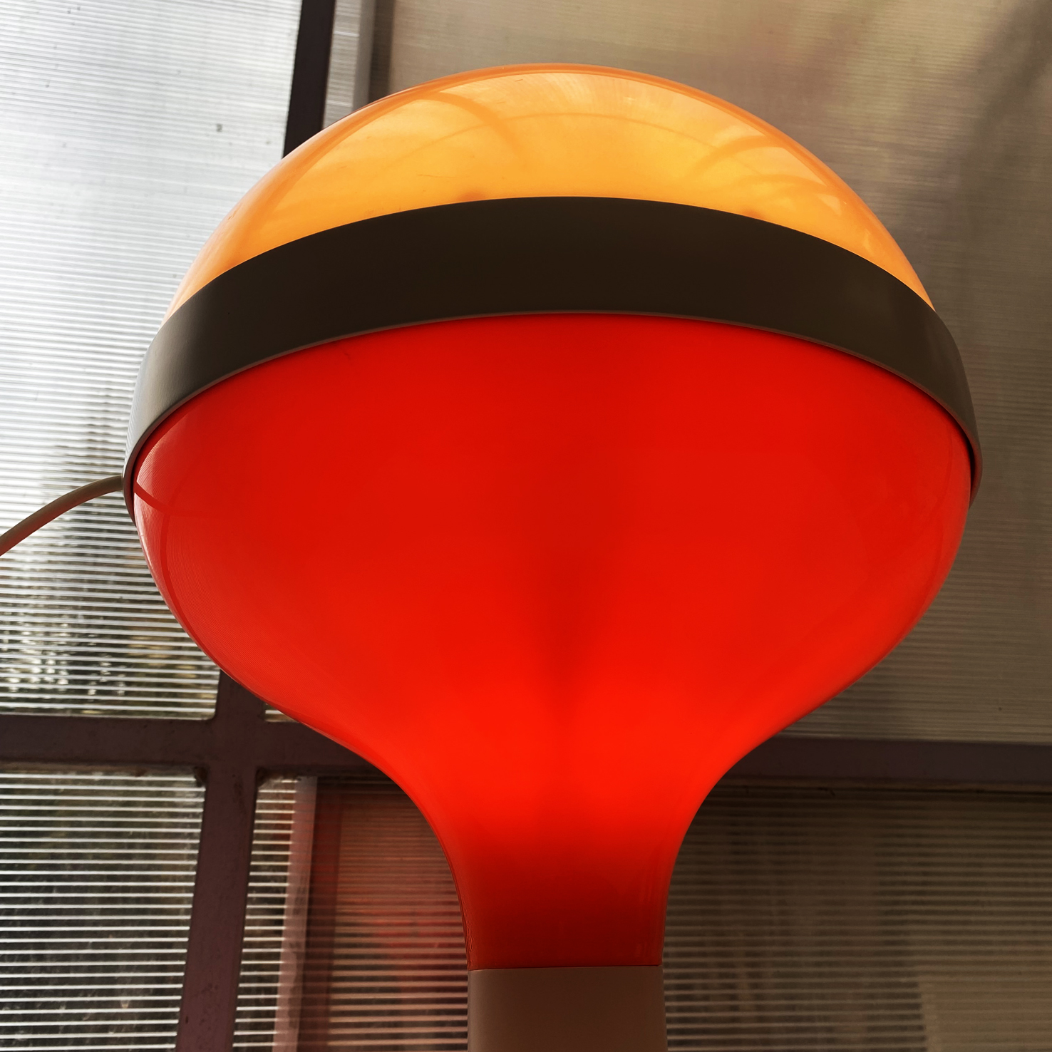 Lampe Diabolo orange space age années 60