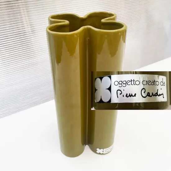 Vase Pierre Cardin céramique années 70 "Four Leaf Clover"