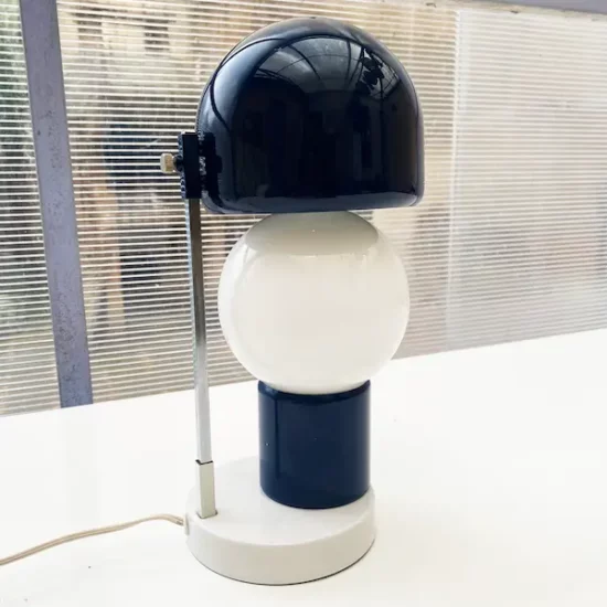 Lampe G.C.M.E. Costruzione Elettrolampadari, Pistoia, Italie. Bleu