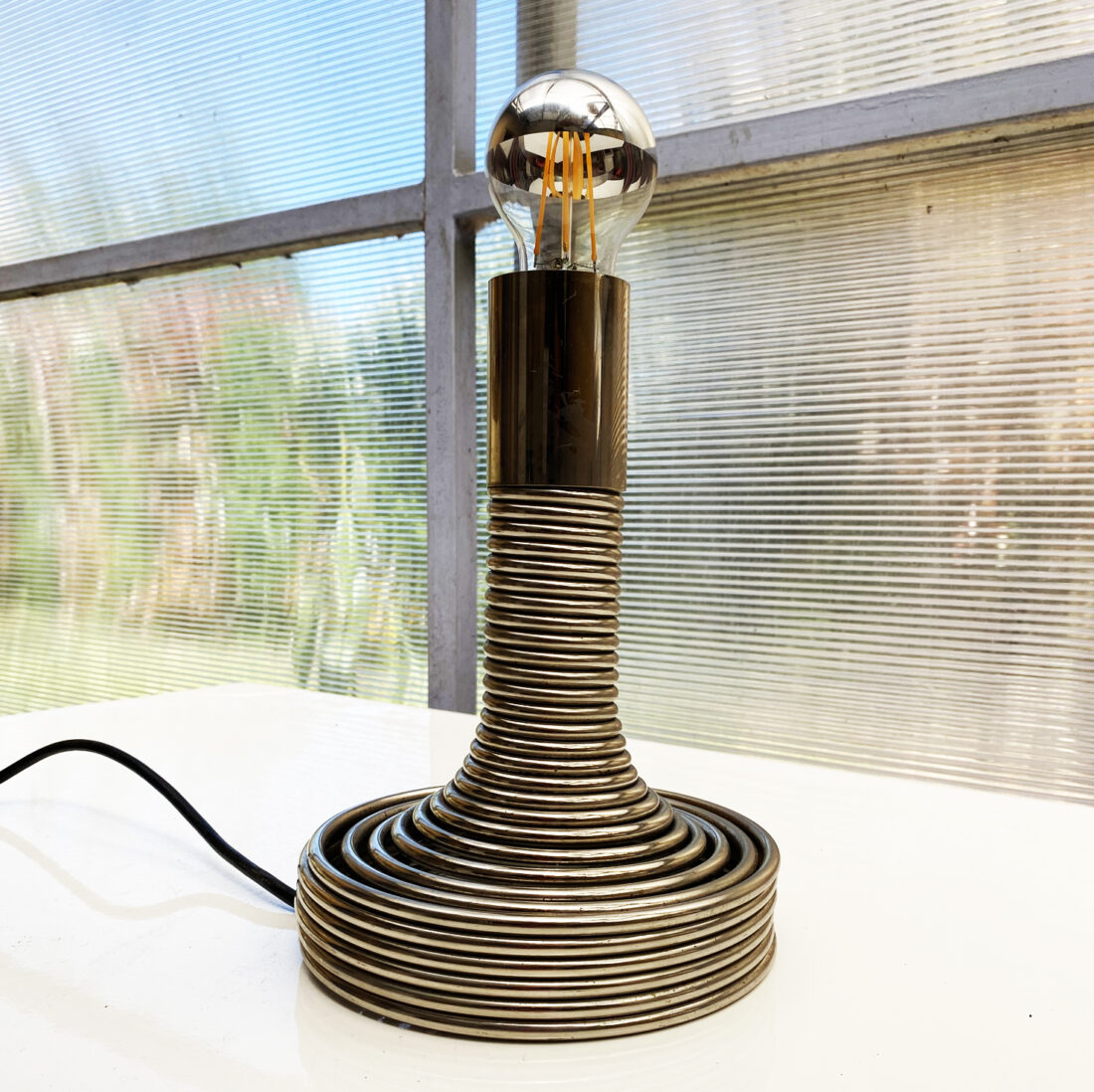 Lampe Spirale d'Angelo Mangiarotti pour Candle années 70