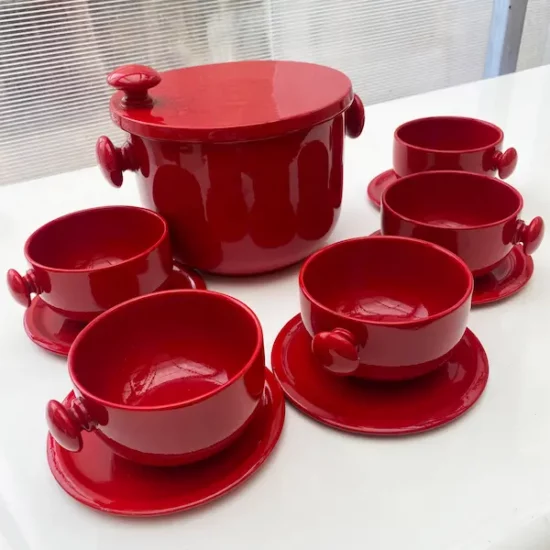 Service à soupe Enzo Bioli pour Il Picchio, Italie années 60-70