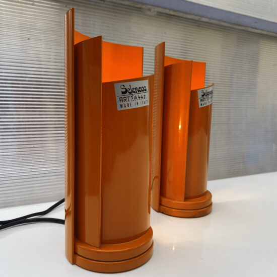 Paire de lampes TA447 de Sélénova années 70. Orange