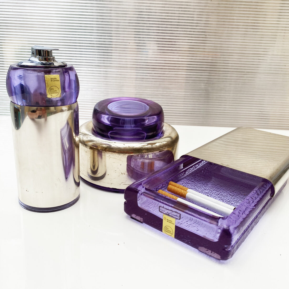 Set de fumeur Biglia de Joe Colombo pour Arnolfo di Cambio années 7O
