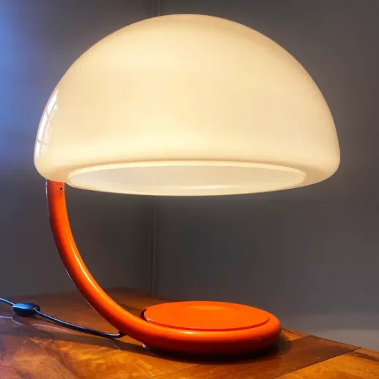 Lampe Serpente orange d'Élio Martinelli pour Martinelli Luce années 60/70