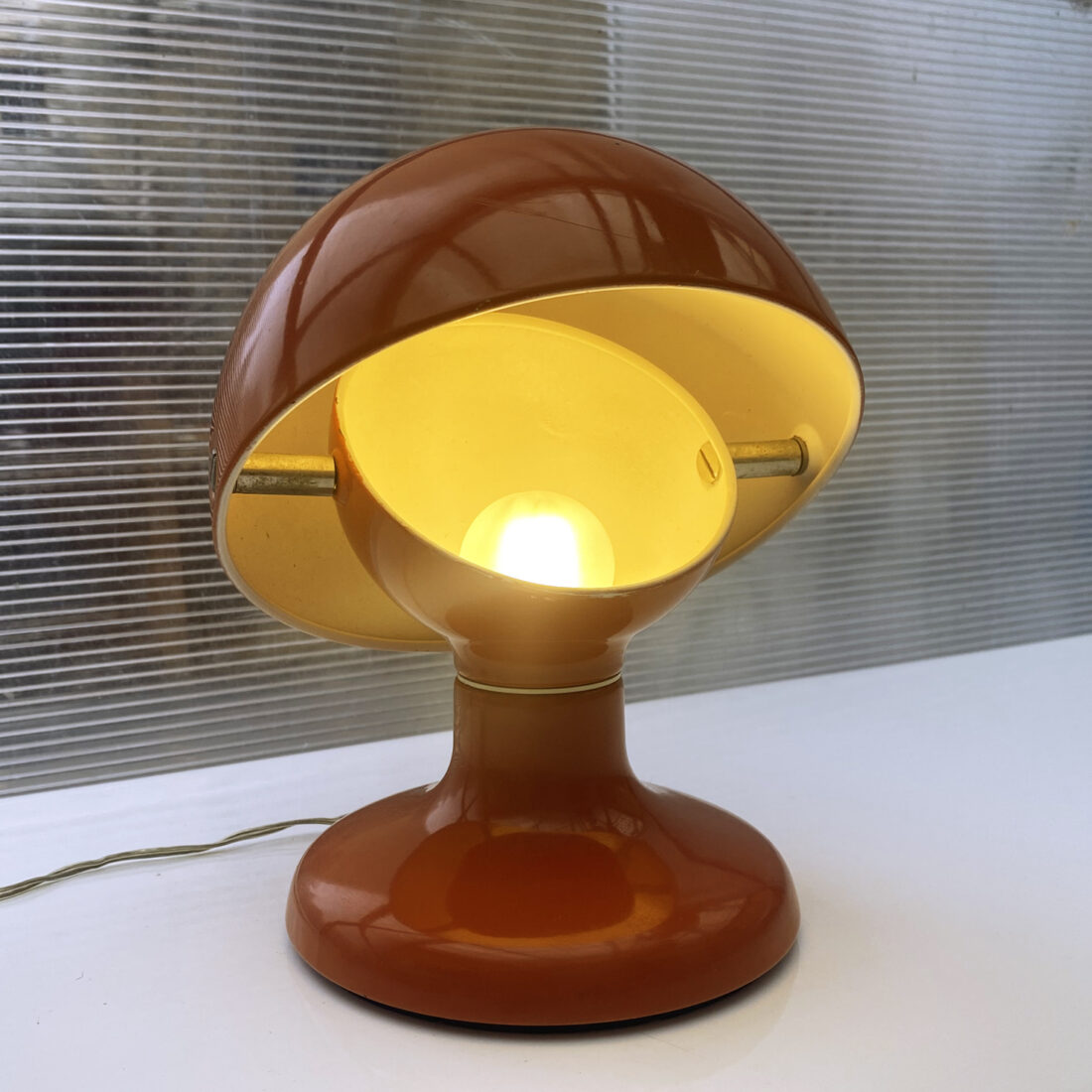 Lampe Jucker De Tobia Scarpa pour Flos Orange/Corail Années 60