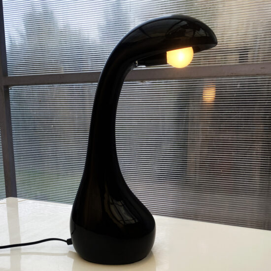 Lampe céramique noire de Luigi Ferro années 70
