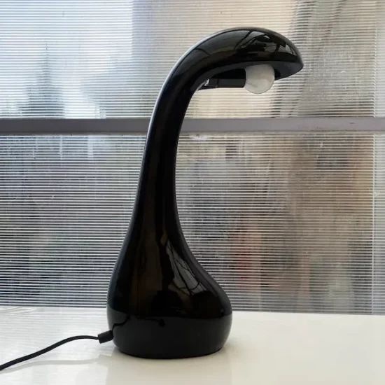 Lampe céramique noire de Luigi Ferro années 70