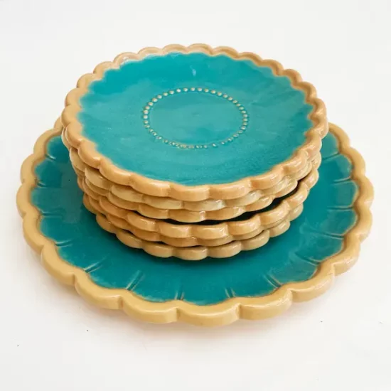 Service à gâteaux de Jean Varoqueaux pour La Poterie Périgordine, années 60