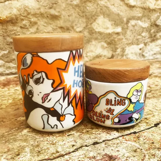 Paire de pots Franco Pozzi (v. 1965) pour Gallarat