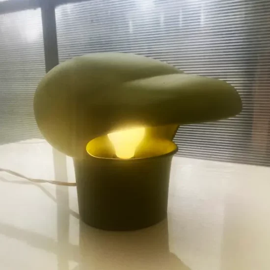 Lampe space age céramique verte années 60 Linea Regala Palerme.