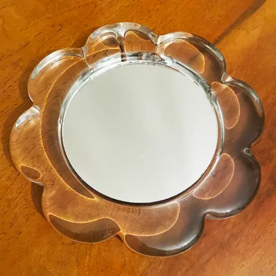 Miroir Fleur d' Eva Englund pour Pukeberg Années 60