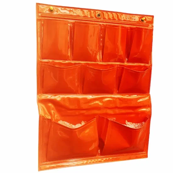 Vide-poches en vinyle orange, années 70