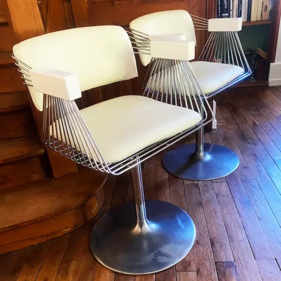 Paire de fauteuils Delta par Rudi Verelst pour Novalux (Belgique, 1970).